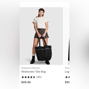 Victoria’s Secret/PINK black weekender tote.